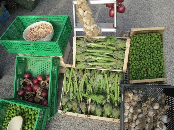 Ben spotted the October beans along with the new olives and artichokes
